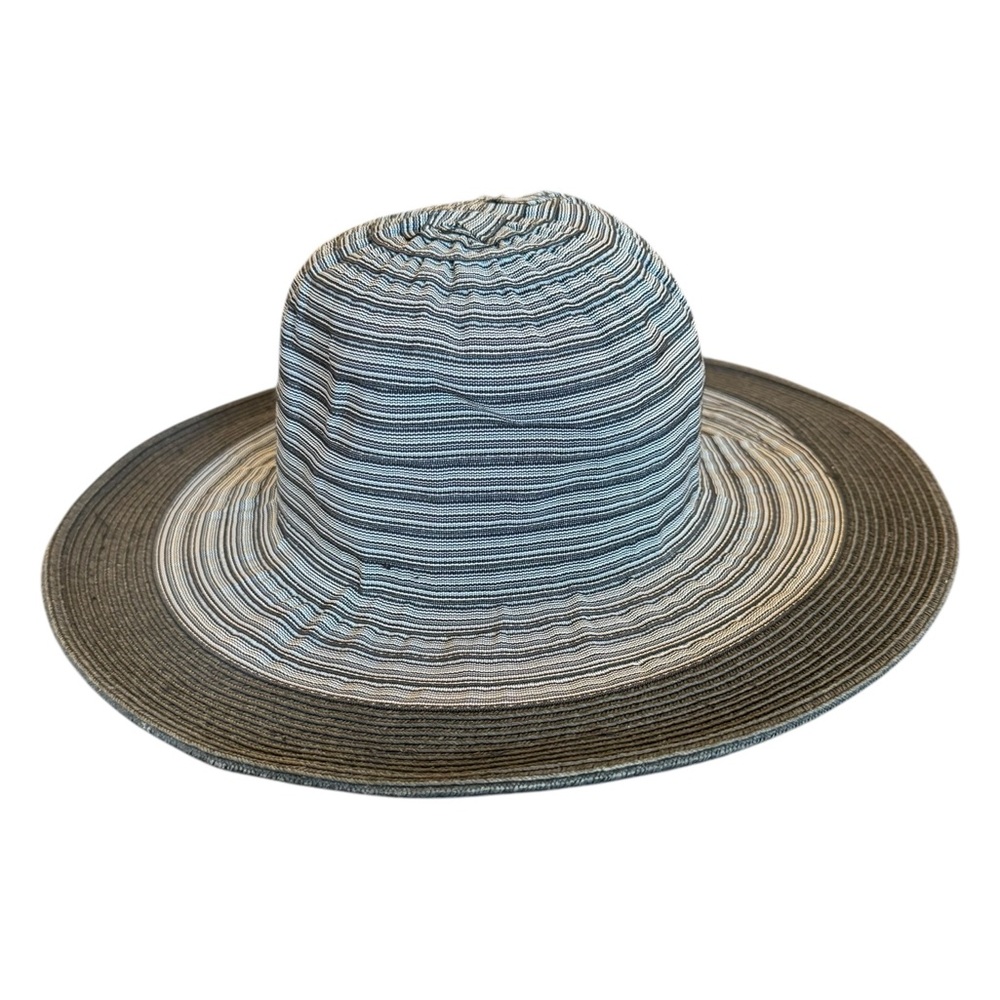 Panama Jack Striped Wide Brim Black Striped Hat - Picture 9 of 9